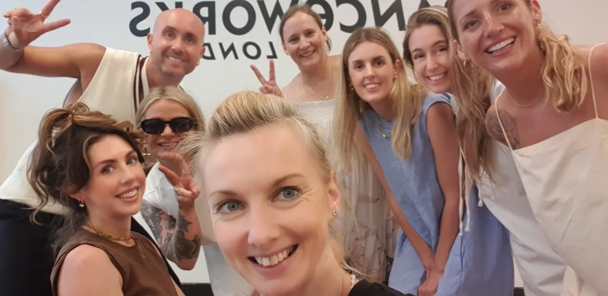 Cheerleading themed hen party dance class